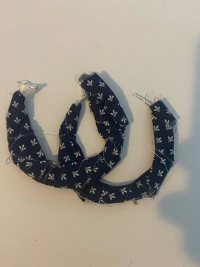 Navy Floral Fabric Hoop Earrings
